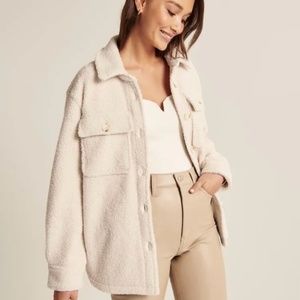 NWTAbercrombie & fitch Sherpa shirt jacket brown XXS